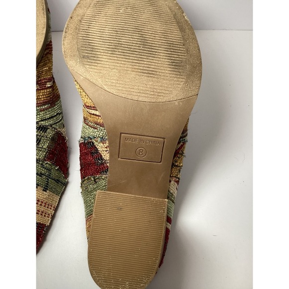 Wonderly Aztec Print Pointed Toe Mule Heel Women's Size 8 Western Style - Picture 5 of 8